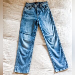 7 For All Mankind High Waist Cropped Straight Jeans, Size 27